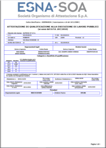 attestazione soa scadenza 2025