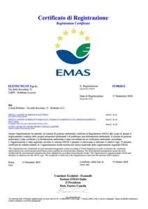 Certificato Emas scad.15.10.2028